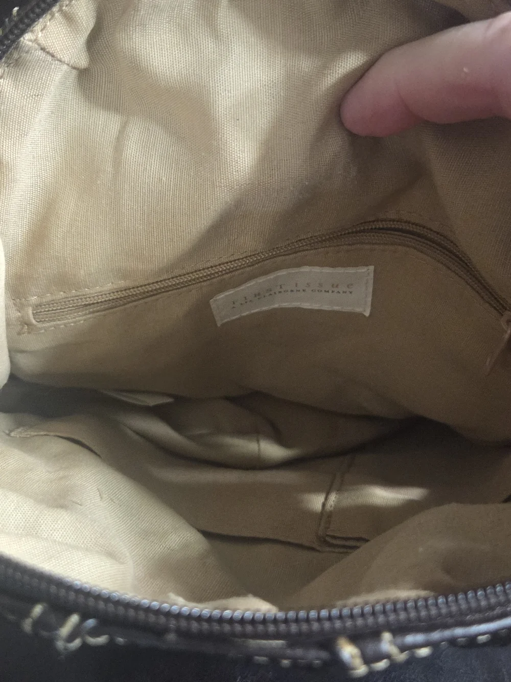 First Issue Liz Claiborne  Brown Leather Sling Bag Backpack Purse